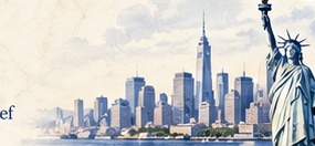 Illustration of the Statue of Liberty and skyline